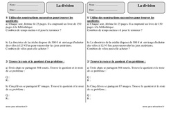 Division - Exercices avec correction : 5ème Harmos - PDF à imprimer