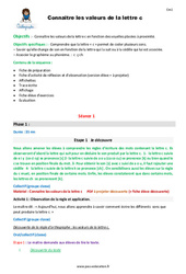 Connaitre les valeurs de la lettre c - Séquence - Fiche de préparation : 6ème Harmos - PDF à imprimer