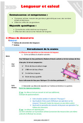 Séquence - Fiche de préparation Longueur et calcul - Séquence - Fiche de préparation : 7ème Harmos - PDF à imprimer