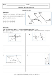 Théorème de Thalès - Exercices : 11ème Harmos - PDF à imprimer