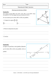 Réciproque du théorème de Thalès - Révisions : 11ème Harmos - PDF à imprimer