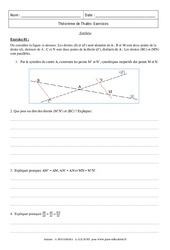 Synthèse - Théorème de Thalès - Révisions : 11ème Harmos - PDF à imprimer