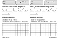 Quadrilatères - Révisions avec correction : 5ème Harmos - PDF à imprimer