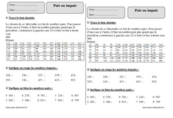 Pair ou impair - Exercices avec correction : 5ème Harmos - PDF à imprimer