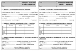 Verbes en er - Imparfait - Exercices avec correction : 4ème Harmos - PDF à imprimer