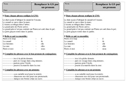 Remplacer le Groupe sujet par un pronom - Exercices  : 4ème Harmos - PDF à imprimer