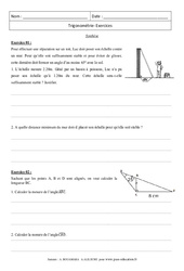 Trigonométrie - Synthèse - Exercices : 11ème Harmos - PDF à imprimer