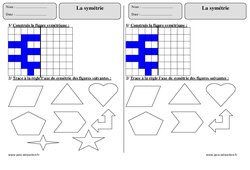 Symétrie - Exercices avec correction : 4ème Harmos - PDF à imprimer