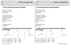 Tracer un angle droit - Exercices  : 4ème Harmos - PDF à imprimer