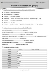 Verbes du 1er groupe - Présent de l'indicatif - Exercices : 7ème Harmos - PDF à imprimer