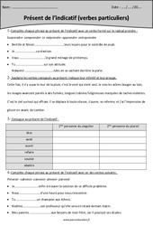 Etre et avoir - Verbes particuliers - Présent de l'indicatif - Exercices : 7ème Harmos - PDF à imprimer