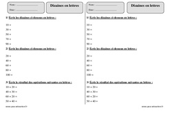 Dizaines en lettres - Exercices  : 4ème Harmos - PDF à imprimer