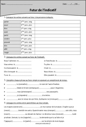 Futur simple - Exercices avec correction : 7ème Harmos - PDF à imprimer