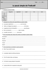 Passé simple - Exercices  : 7ème Harmos - PDF à imprimer