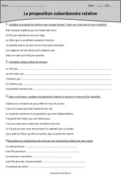 Proposition relative - Exercices avec correction : 6ème Harmos - PDF à imprimer