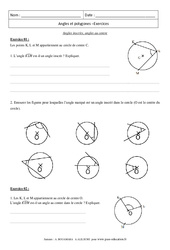 Angles inscrits, angles au centre - Polygones - Exercices corrigés : 11ème Harmos - PDF à imprimer