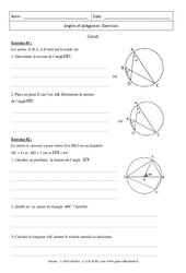 Angles et polygones - Calculs - Exercices : 11ème Harmos - PDF à imprimer