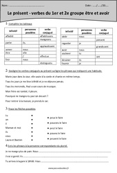 Présent - Verbes du 1er e groupe - Etre et avoir - Exercices : 6ème Harmos - PDF à imprimer