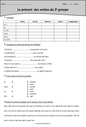 Verbes du  groupe - Présent - Exercices : 6ème Harmos - PDF à imprimer