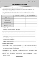 Conditionnel présent - Exercices corrigés : 7ème Harmos - PDF à imprimer