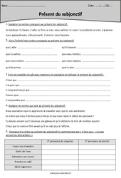 Présent du subjonctif - Exercices  : 7ème Harmos - PDF à imprimer