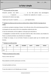 Futur de l'indicatif - Exercices  : 6ème Harmos - PDF à imprimer