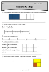 Fractions et partage - Exercices corrigés : 6ème Harmos - PDF à imprimer