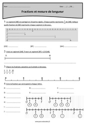 Fractions et mesure de longueur - Exercices avec correction : 6ème Harmos - PDF à imprimer