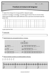 Mesures de longueurs et fractions - Révisions : 6ème Harmos - PDF à imprimer