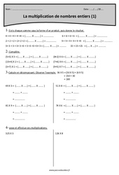 Multiplication de nombres entiers - Sens - Exercices : 6ème Harmos - PDF à imprimer