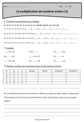 Sens de la multiplication - Nombres entiers - Exercices  : 6ème Harmos - PDF à imprimer