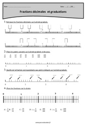 Graduations et fractions décimales - Exercices  : 6ème Harmos - PDF à imprimer