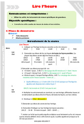 Lire l’heure - Séquence - Fiche de préparation : 6ème Harmos - PDF à imprimer