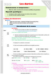 Séquence - Fiche de préparation Durées - Séquence - Fiche de préparation : 6ème Harmos - PDF à imprimer
