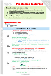 Problèmes de durées - Fiche de préparation : 6ème Harmos - PDF à imprimer