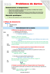 Problèmes de durées - Séquence - Fiche de préparation : 6ème Harmos - PDF à imprimer