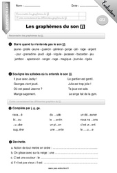 Graphèmes du son [J] - Examen Evaluation - Bilan : 5ème Harmos - PDF à imprimer