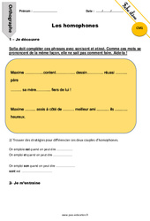 Homophones son - sont, et - est - Découverte - Exercices : 6ème Harmos - PDF à imprimer