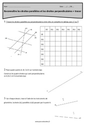 Tracer et reconnaître les droites parallèles et perpendiculaires - Révisions : 6ème Harmos - PDF à imprimer