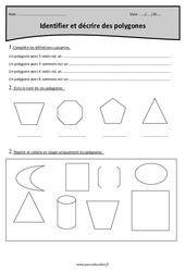 Polygones - Identifier et décrire - Exercices  : 6ème Harmos - PDF à imprimer