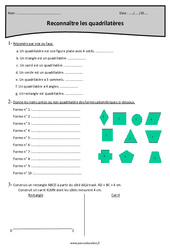 Reconnaître les quadrilatères - Exercices corrigés : 6ème Harmos - PDF à imprimer