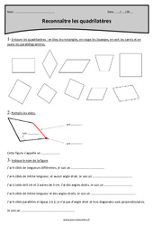 Carré, rectangle, parallélogramme et losange - Quadrilatères - Exercices  : 6ème Harmos - PDF à imprimer