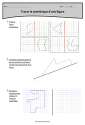 Tracer le symétrique d’une figure - Exercices  : 6ème Harmos - PDF à imprimer