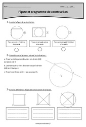 Figure et programme de construction - Exercices corrigés : 6ème Harmos - PDF à imprimer