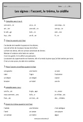 Accent, tréma et cédille - Exercices sur les signes : 6ème Harmos - PDF à imprimer