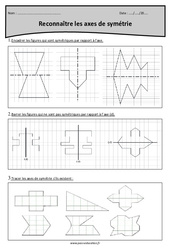 Reconnaître les axes de symétrie - Exercices  : 6ème Harmos - PDF à imprimer