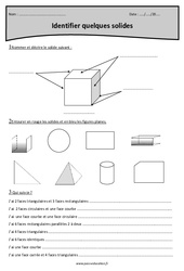 Identifier quelques solides - Exercices avec correction : 6ème Harmos - PDF à imprimer