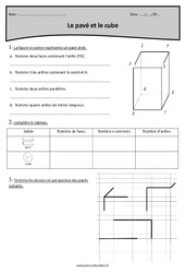 Cube et pavé - Exercices corrigés : 6ème Harmos - PDF à imprimer