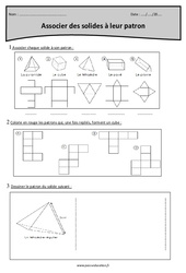 Solides et patrons - Fiche de révisions : 6ème Harmos - PDF à imprimer