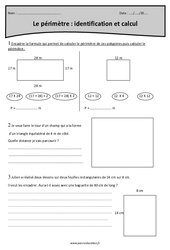 Identification et calcul du périmètre - Exercices corrigés : 6ème Harmos - PDF à imprimer